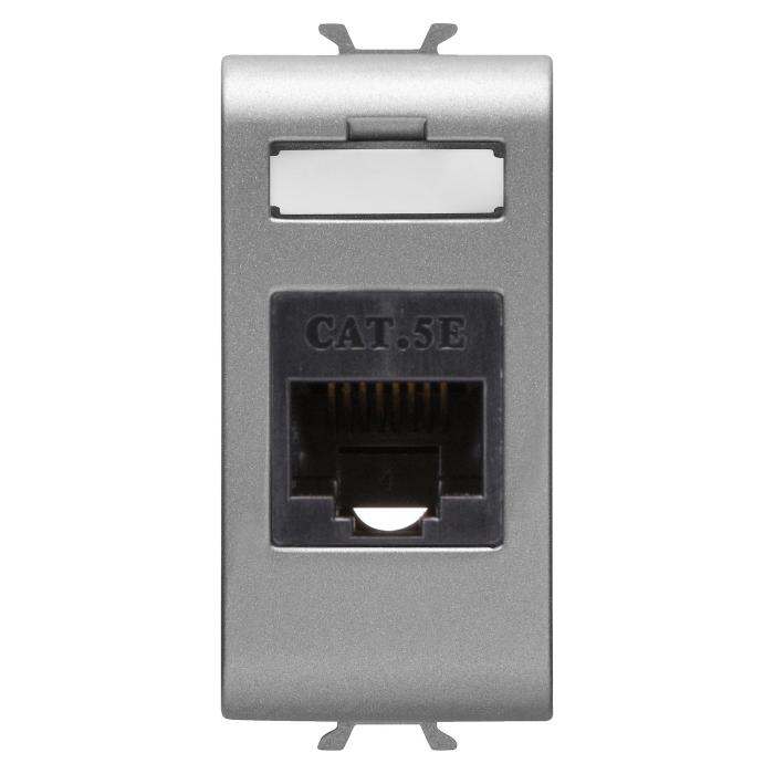 Розетка інтернет Chorusmart RJ45 1M CAT.5E UTP титан GEWISS [GW14421]