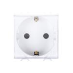 Розетка з кришкою Chorusmart 2M 2P+E 16A сатиновий білий GEWISS [GW15242]