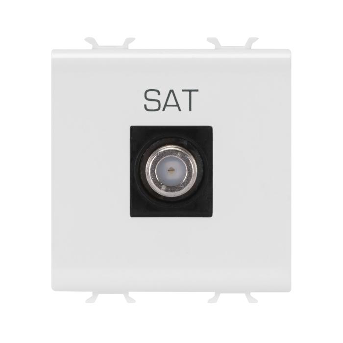 Розетка TV/SAT Chorusmart FEMALE CONN 2M сатиновий білий GEWISS [GW15377]