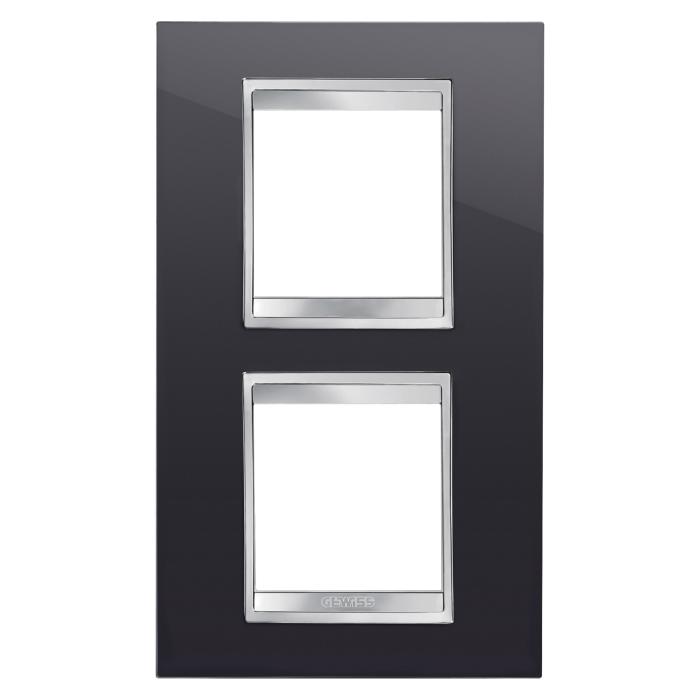 Рамка Chorusmart LUX 2+2M вертикальна тонер чорний GEWISS [GW16224TN]