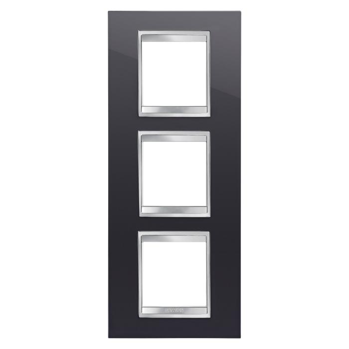Рамка Chorusmart LUX 2+2+2M вертикальна тонер чорний GEWISS [GW16227TN]