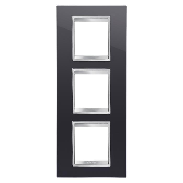 Рамка Chorusmart LUX 2+2+2M вертикальна тонер чорний GEWISS [GW16227TN]