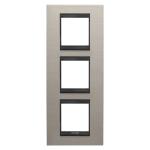 Рамка Chorusmart LUX 2+2+2M вертикальна металева матовий алюміній/лава GEWISS [GW16227WS]