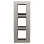 Рамка Chorusmart LUX 2+2+2M вертикальна металева матовий алюміній/лава GEWISS [GW16227WS]