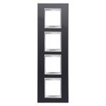 Рамка Chorusmart LUX 2+2+2+2M вертикальна тонер чорний GEWISS [GW16229TN]