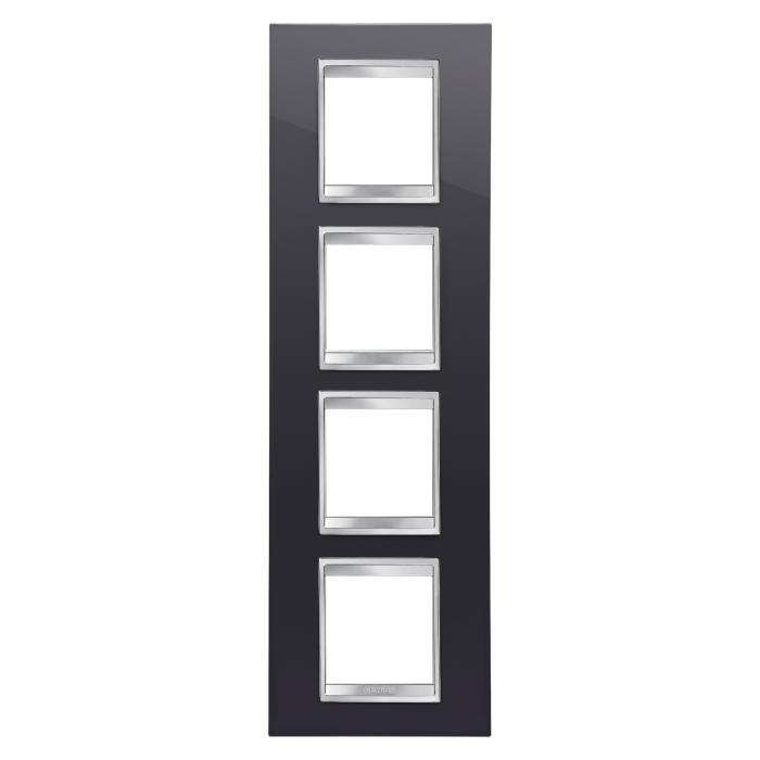 Рамка Chorusmart LUX 2+2+2+2M вертикальна тонер чорний GEWISS [GW16229TN]