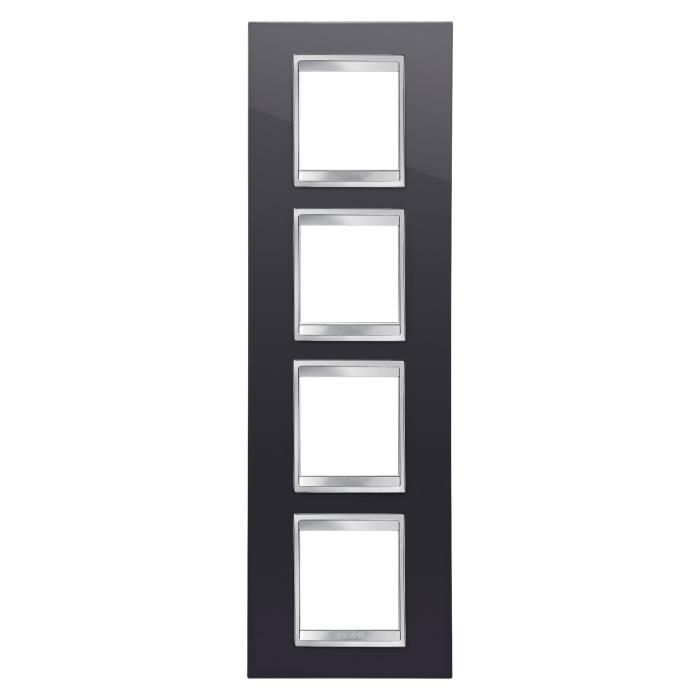 Рамка Chorusmart LUX 2+2+2+2M вертикальна тонер чорний GEWISS [GW16229TN]