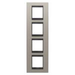 Рамка Chorusmart LUX 2+2+2+2M вертикальна металева матовий алюміній/лава GEWISS [GW16229WS]