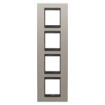 Рамка Chorusmart LUX 2+2+2+2M вертикальна металева матовий алюміній/лава GEWISS [GW16229WS]