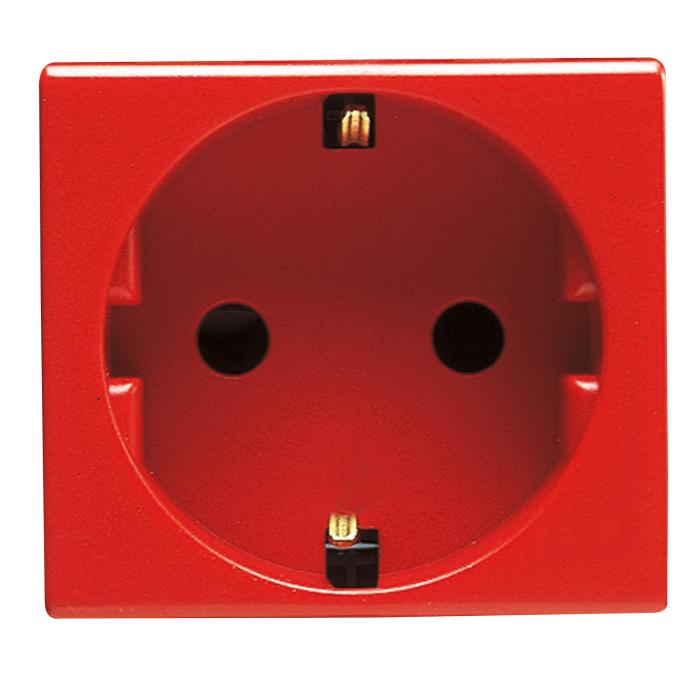 Розетка  2P+E 16A 250В 2 модулі червона SYSTEM GEWISS [GW20297]