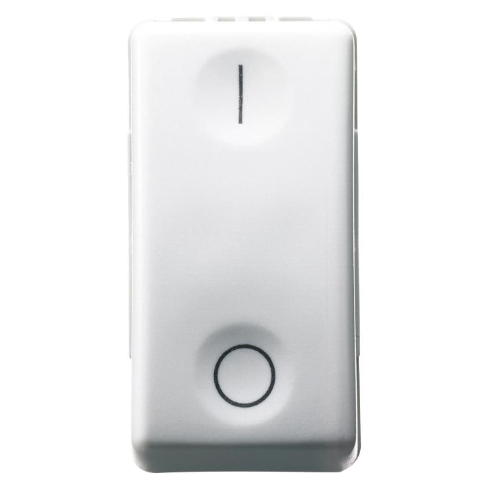 Вимикач 2P 250В 16AX 1 модуль символ 0/І білий SYSTEM GEWISS [GW20503]