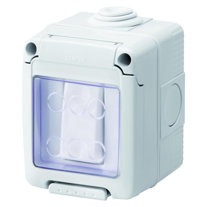 Вимикач прохідний в зборі 27 COMBI SYSTEM 1Р 16AX IP55 сірий GEWISS [GW27833]