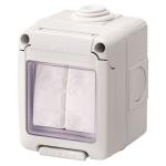 Вимикач прохідний в зборі 2-клавішний 27 COMBI SYSTEM 16А IP55 сірий GEWISS [GW27834]
