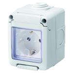Розетка в зборі 27 COMBI SYSTEM 2P+E 16A IP55 сірий GEWISS [GW27844]