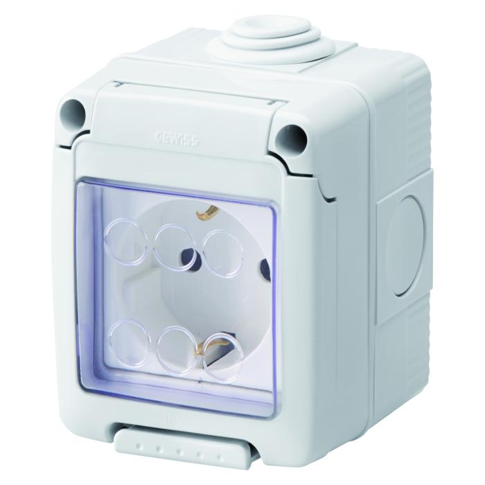 Розетка в зборі 27 COMBI SYSTEM 2P+E 16A IP55 сірий GEWISS [GW27844]