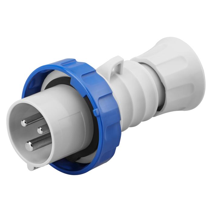 Вилка переносна IEC 309 HP IP67 2P+E 16A 230V 6H GEWISS [GW60026H]