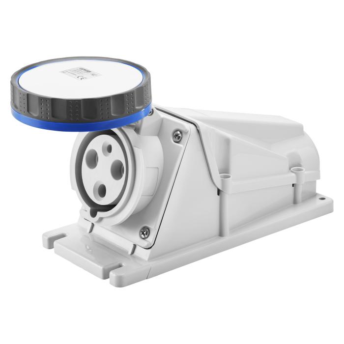 Розетка стаціонарна 90° IEC 309 HP IP67 2P+E 63A 230V 6H GEWISS [GW63522]