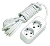 Подовжувач із з/к 2 гнізда, 2м, білий, Makel [MGP112]