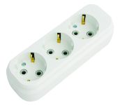 Колодка із з/к 3 гнізда, білий, Makel [MGP131]