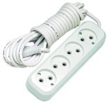 Подовжувач без з/к 4 гнізда, 2м, білий, Makel [MGP142]