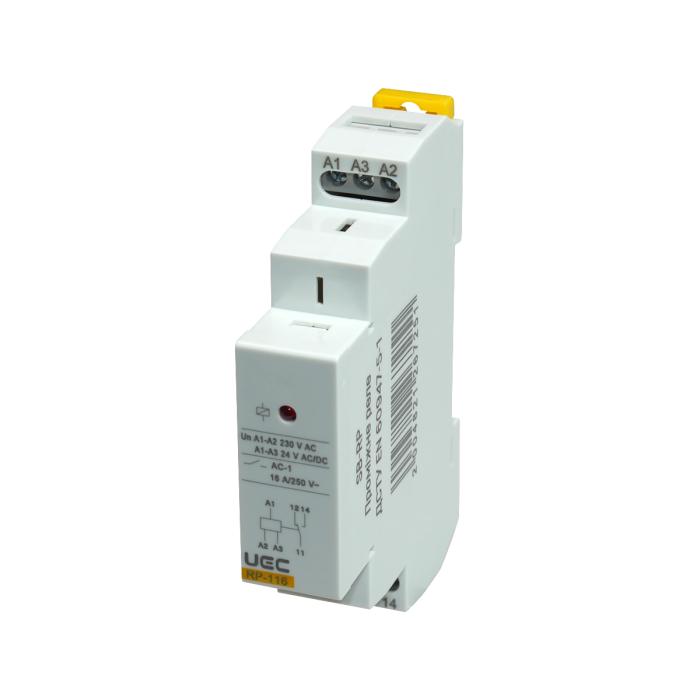 Проміжне реле RP 1 конт. (16А) 230 В AC UEC [SB-RP-116-AC230V]