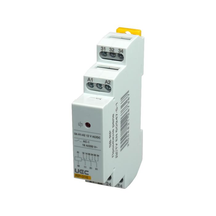 Проміжне реле RP 3 конт. (16А) 12 В AC/DC UEC [SB-RP-316-ACDC12V]
