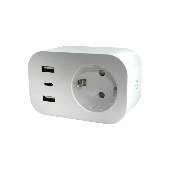 WIFI SMART розетка WPU-16A з енерго-моніторингом IP20 UEC [SM-WPU-EM-16A2U1C]
