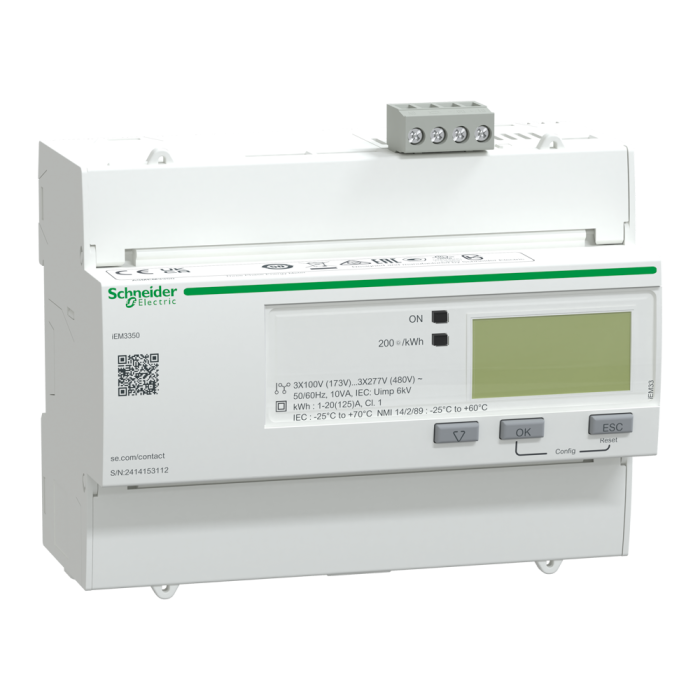 Лічильник енергії, 125 А, Acti9 - Schneider Electric [A9MEM3350]