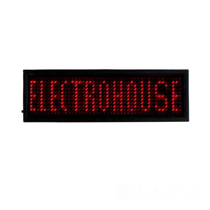 LED бейдж, червоний, Electro House [EH-BL-001]