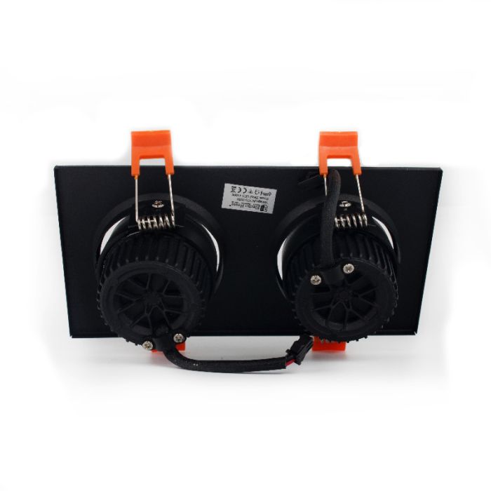 LED світильник стельовий подвійний 5 Вт х2, 4100К, чорний, Electro House [EH-CLM-04]