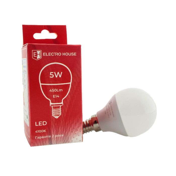 LED лампа P45, 5 Вт, E14, 4100К, Electro House [EH-LMP-1261]