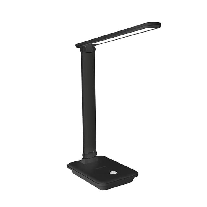 LED світильник настільний з бездротовою зарядкою 10 Вт, 2700К/4100К/6500К, чорний, Electro House [EH-LMT-WC2]