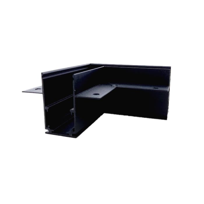 Кут трекової магнітної рейки врізний горизонтальний, чорний, Electro House [EH-TMA-03h]