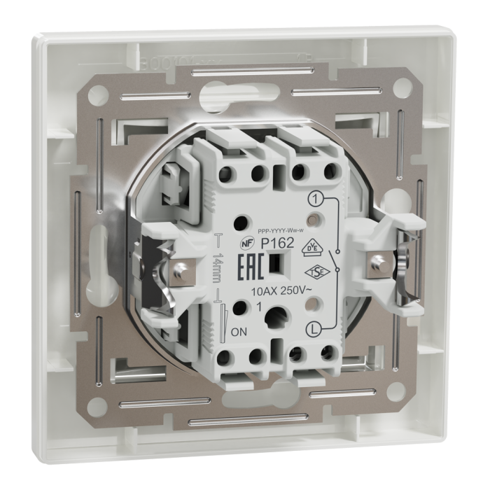 Вимикач, білий, 1-клавішний, 10 А, Asfora - Schneider Electric [EPH0100121]