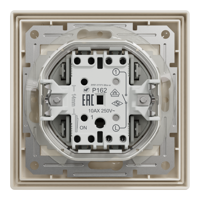Вимикач, кремовий, 1-клавішний, 10 А, Asfora - Schneider Electric [EPH0100223]