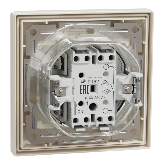 Вимикач, кремовий, 1-клавішний, 10 А, Asfora - Schneider Electric [EPH0100223]