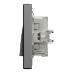 Вимикач, чорний, 1-клавішний, 10 А, Asfora - Schneider Electric [EPH0100271]