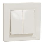 Вимикач, кремовий, 2-клавішний, 10 А, Asfora - Schneider Electric [EPH0300123]