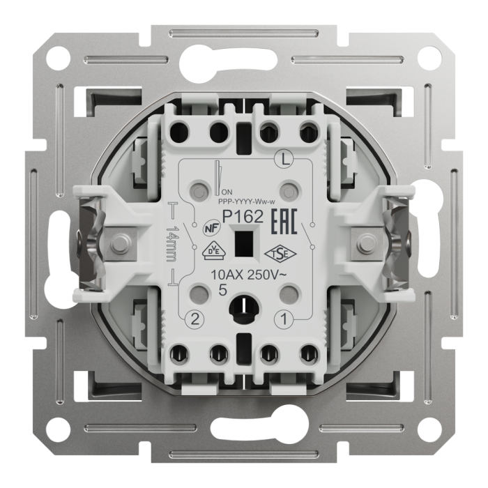 Вимикач, алюмінієвий, 2-клавішний, 10 А, Asfora - Schneider Electric [EPH0300161]