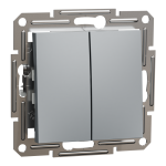 Вимикач, сталь, 2-клавішний, 10 А, Asfora - Schneider Electric [EPH0300162]