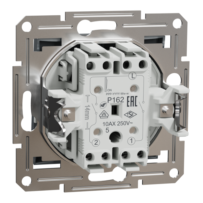 Вимикач, сталь, 2-клавішний, 10 А, Asfora - Schneider Electric [EPH0300162]