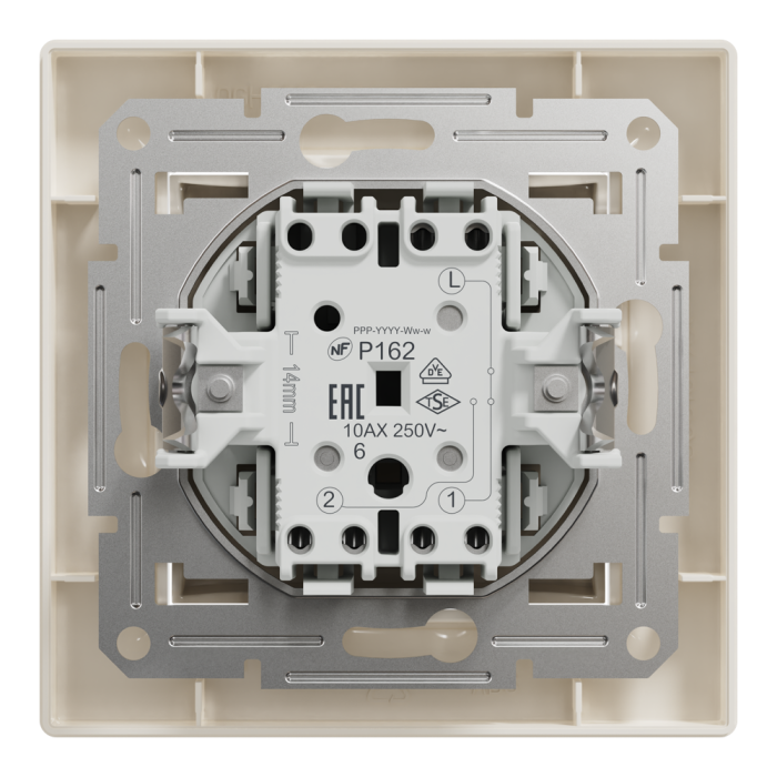 Вимикач, кремовий, 1-клавішний, 10 А, Asfora - Schneider Electric [EPH0400123]