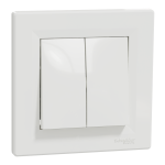 Вимикач, білий, 2-клавішний, 10 А, Asfora - Schneider Electric [EPH0600121]