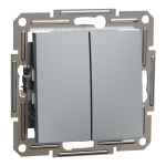 Вимикач, сталь, 2-клавішний, 10 А, Asfora - Schneider Electric [EPH0600162]