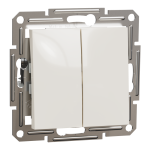 Вимикач, кремовий, 2-клавішний, 10 А, Asfora - Schneider Electric [EPH0670123]