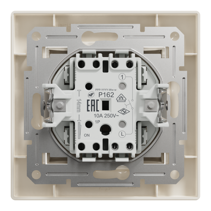Кнопковий вимикач, самозажимний, крем Asfora, Schneider Electric [EPH0700123]