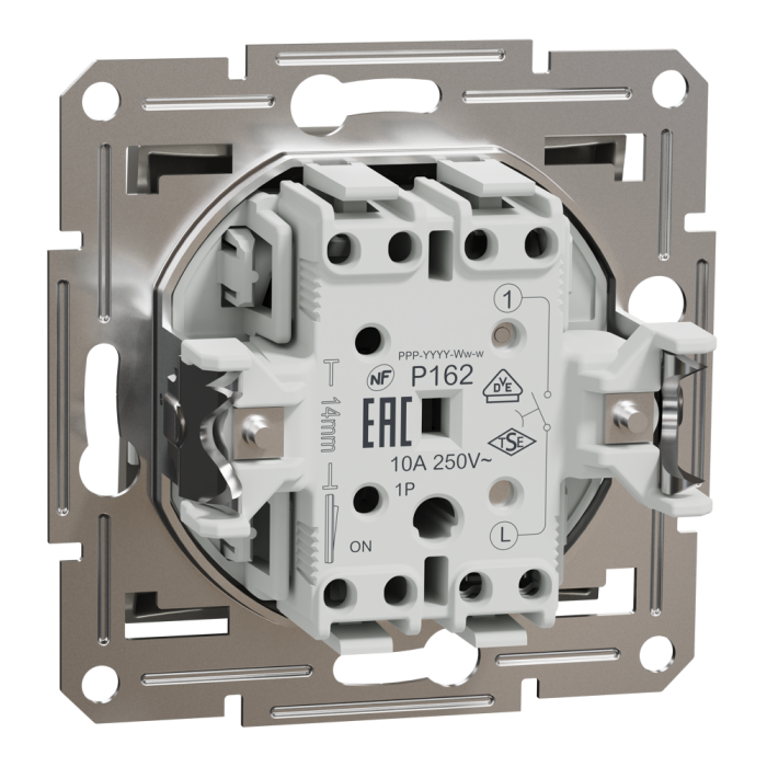 Кнопковий вимикач, самозажимний, Asfora бронза, Schneider Electric [EPH0700169]