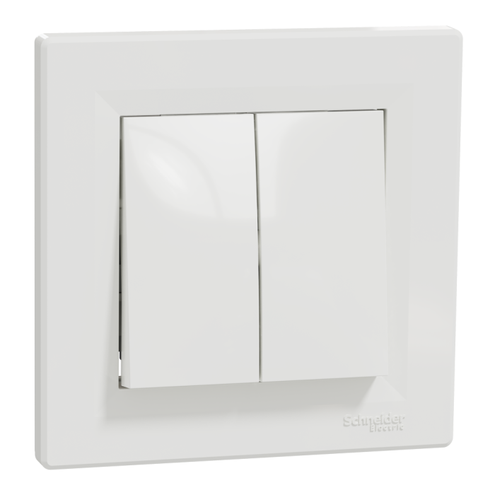 Кнопка 2-клавішна, біла, 10 А, Asfora - Schneider Electric [EPH1100121]