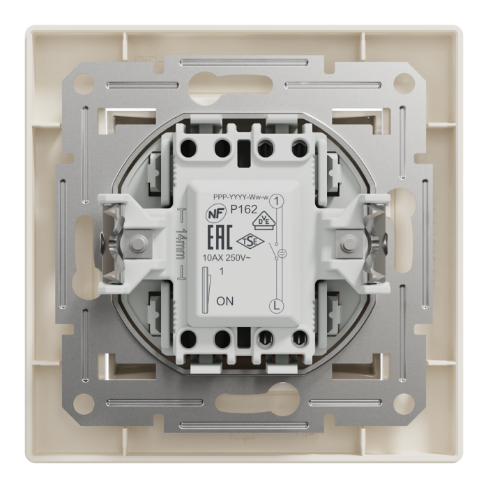 Вимикач, кремовий, 1-клавішний, 10 А, Asfora - Schneider Electric [EPH1400123]