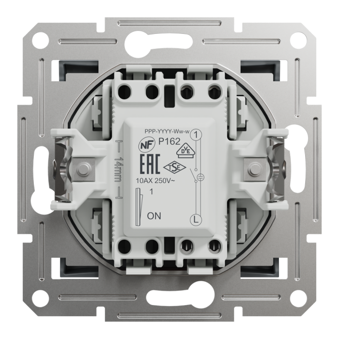 Вимикач, сталь, 1-клавішний, 10 А, Asfora - Schneider Electric [EPH1400162]